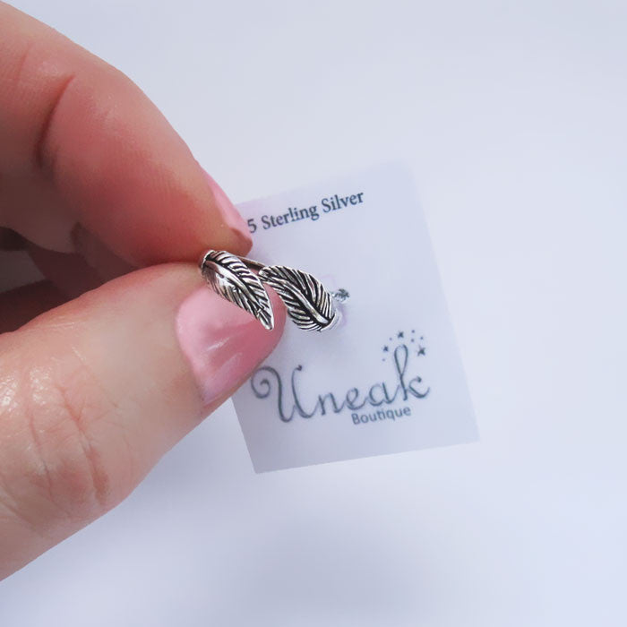 Feather Style Silver Toe Ring