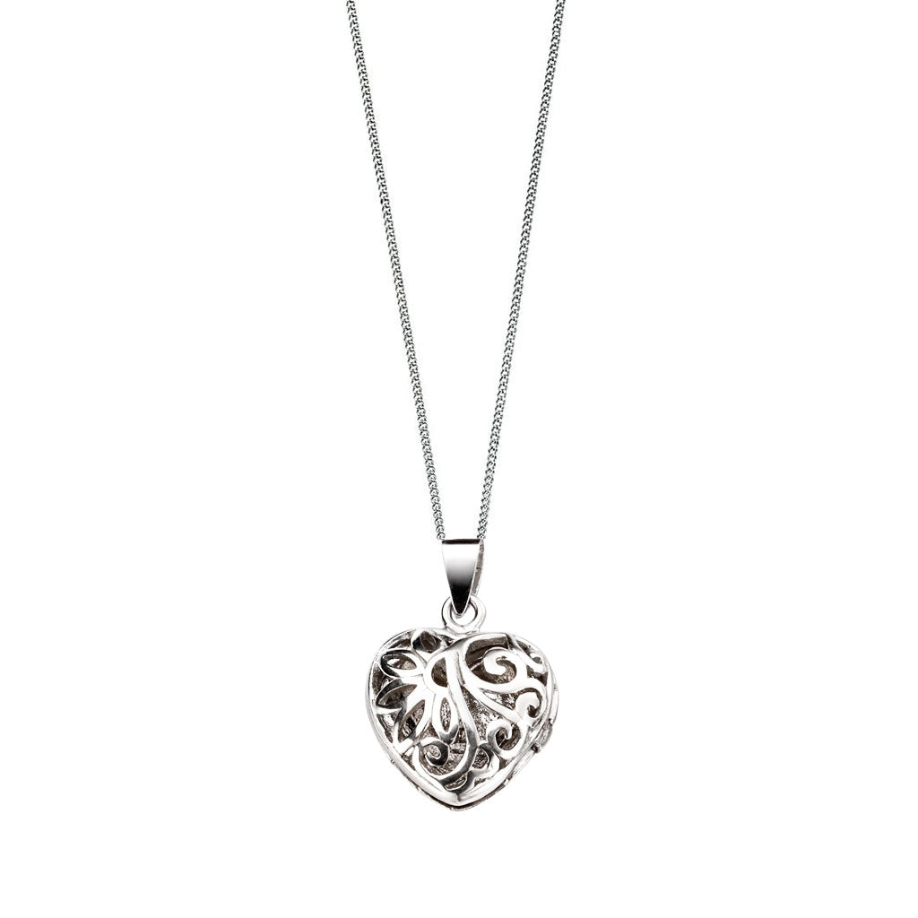 sterling silver filigree heart locket 