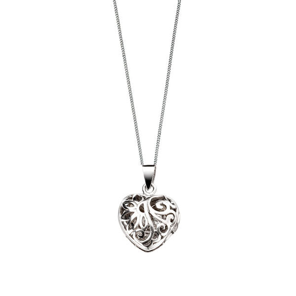 sterling silver filigree heart locket 
