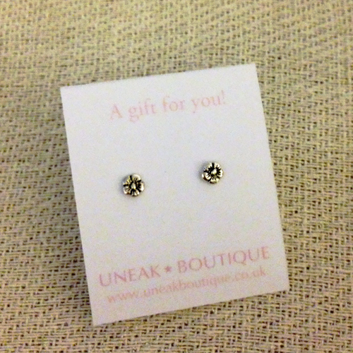 Mini Silver Flower Stud Earrings