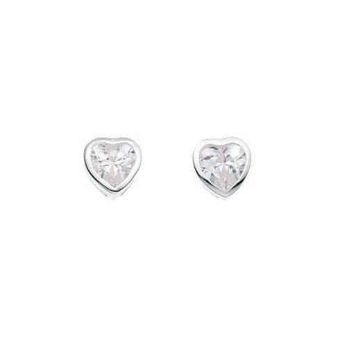 Calista Silver Cubic Zirconia Heart Earrings