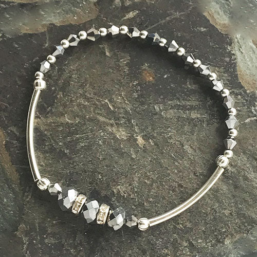 Silver Linings Handmade Beaded Bracelet