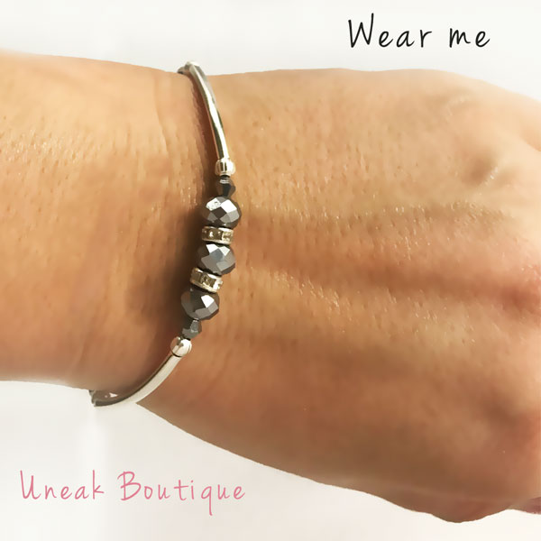 Silver Linings Handmade Beaded Bracelet