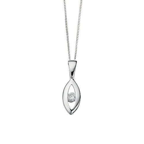 Mini Marquise Silver Pendant with Cubic Zirconia