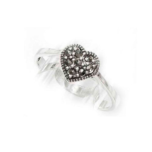 One Heart Marcasite Ring