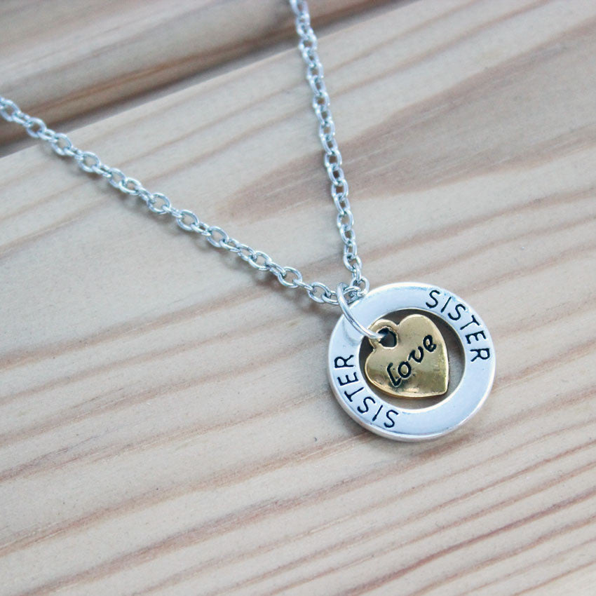 Sister Love Silver Plated Pendant