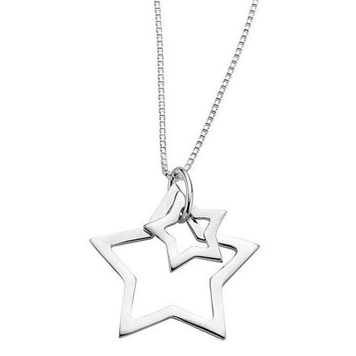 Skyline Double Star Sterling Silver Necklace