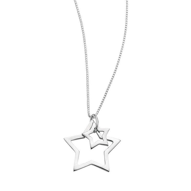 Skyline Double Star Sterling Silver Necklace