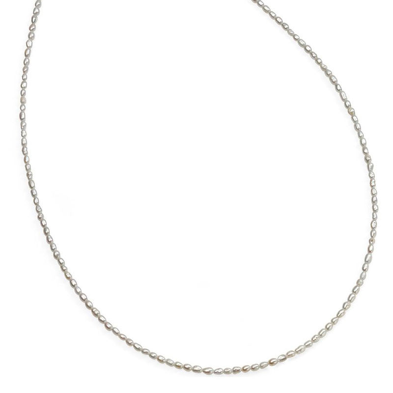 Slim White Freshwater Pearl Necklace