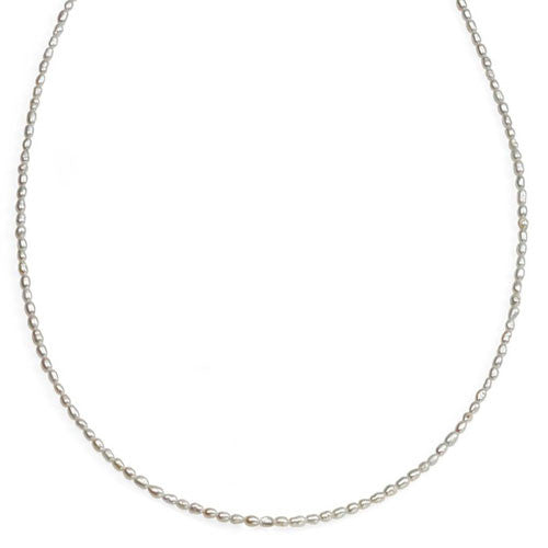 Slim White Freshwater Pearl Necklace
