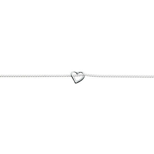 Slip On Heart Silver Anklet