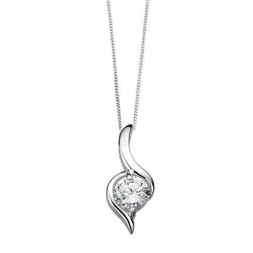 Sephora Cubic Zirconia Twist Silver Pendant