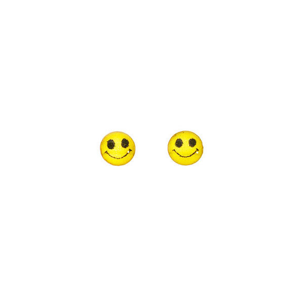 Yellow Smiley Face Boys Earrings