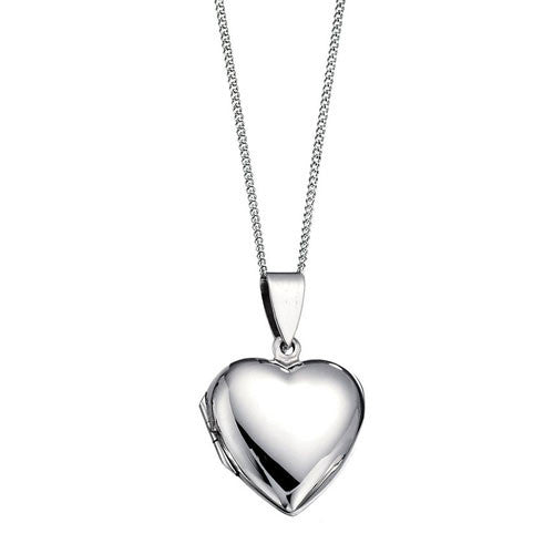 Smooth Polished Heart Silver Locket