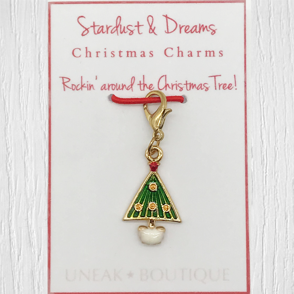 Snowy Christmas Tree Clip Charm