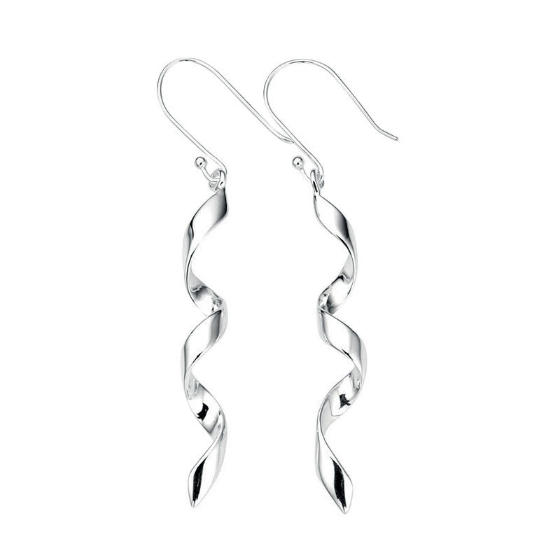 Spiral Drop Sterling Silver Earrings