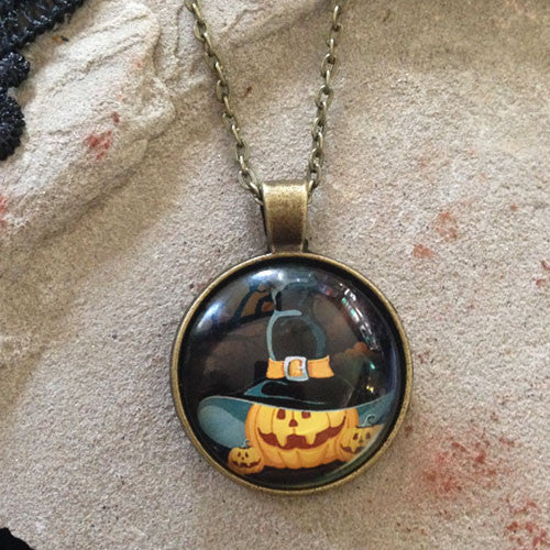 Spooky Pumpkin Halloween Necklace