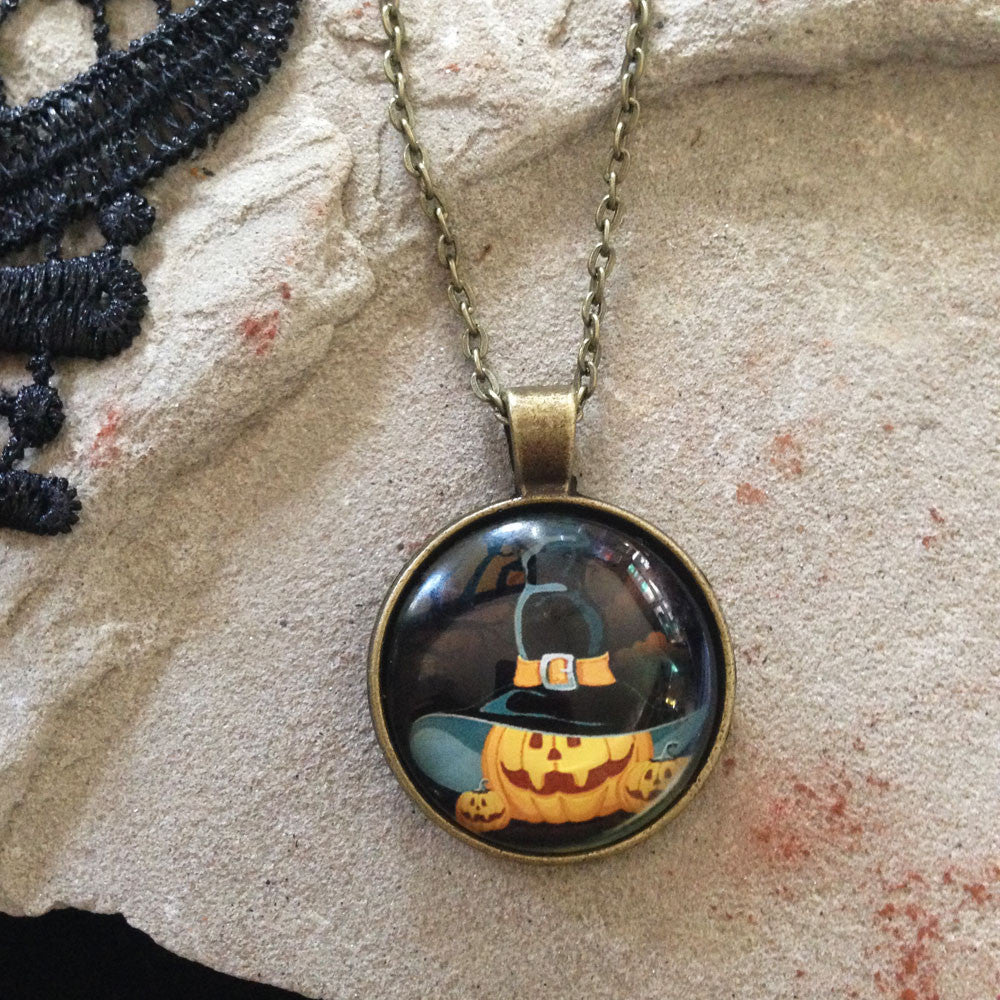 Spooky Pumpkin Halloween Necklace