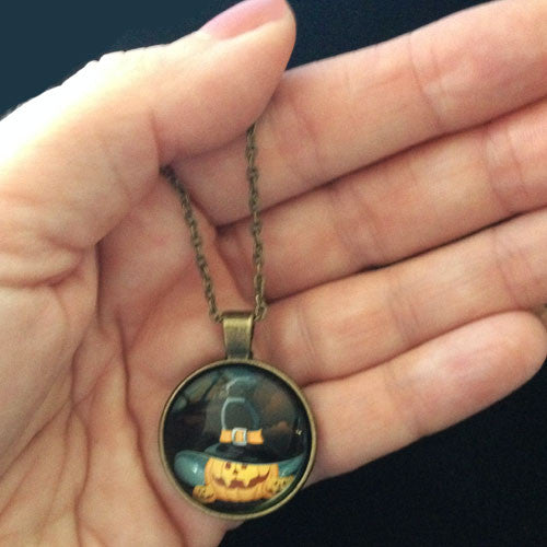 Spooky Pumpkin Halloween Necklace