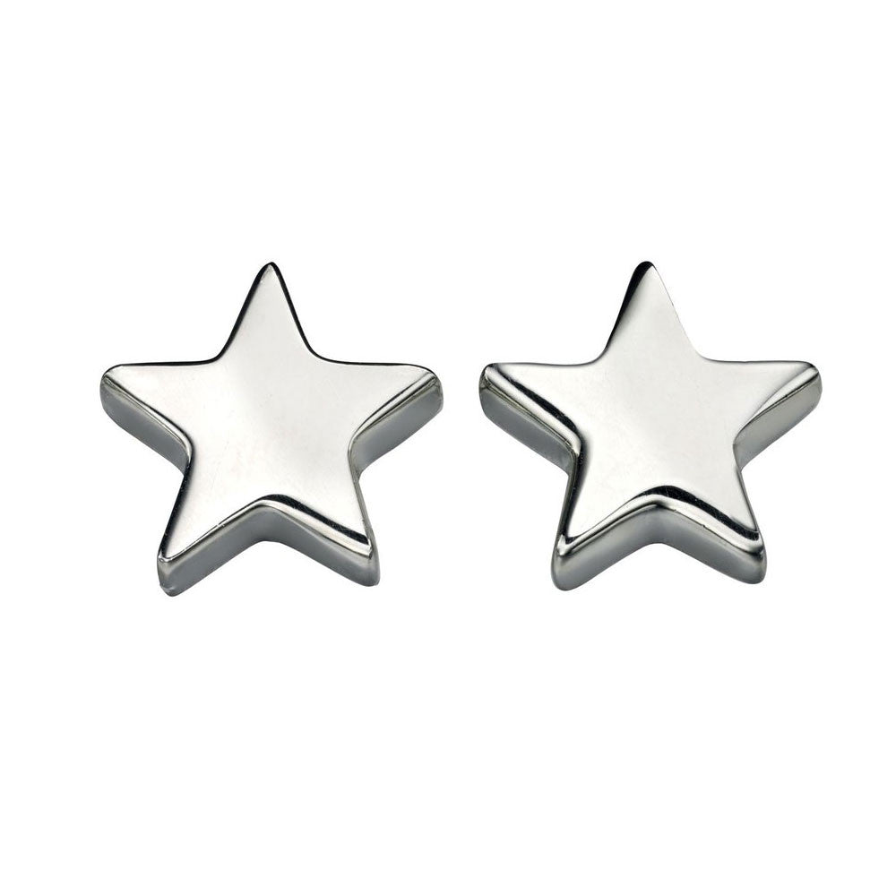 Single Star Sterling Silver Earrings