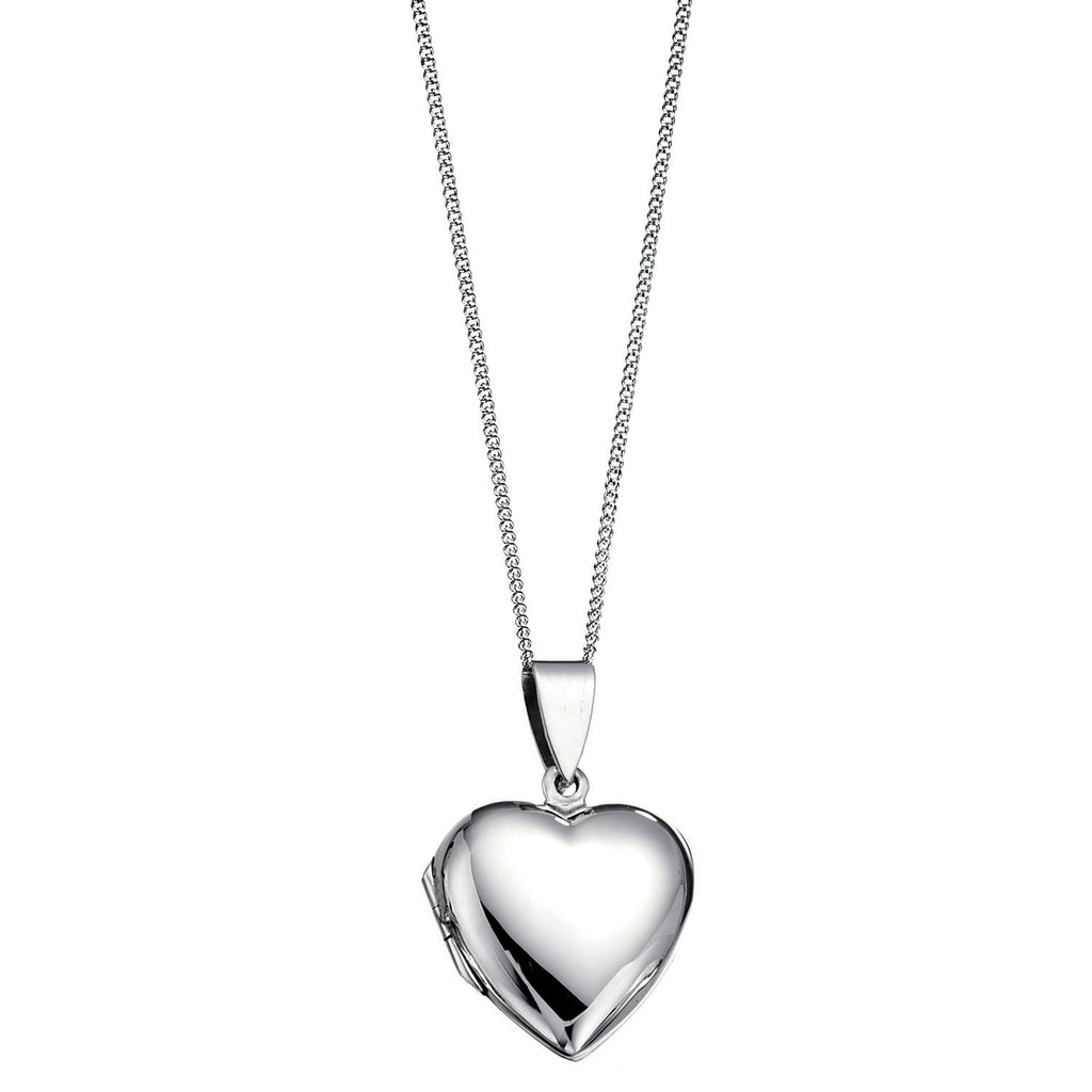 Smooth Polished Heart Silver Locket