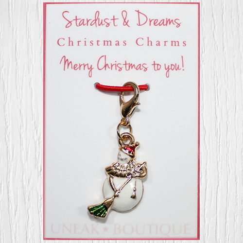 Sweeping Snowman Christmas Clip Charm