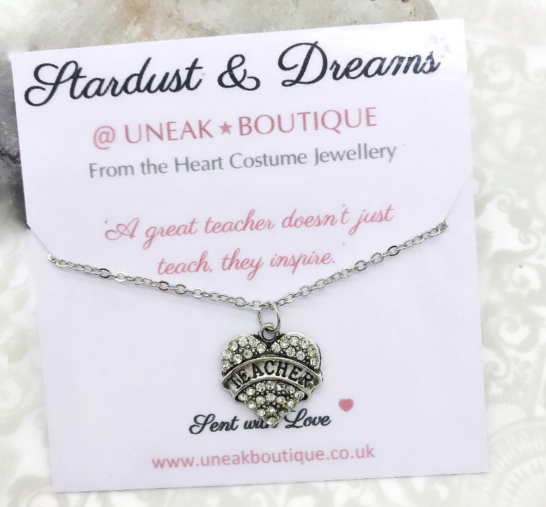 Teacher Ice Crystal Heart Pendant