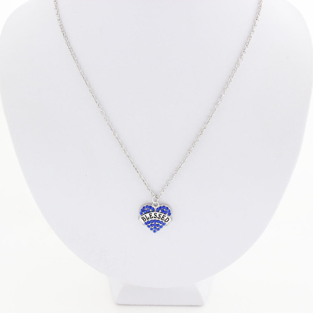 Too Blessed to be Stressed Silver Plated Heart Pendant