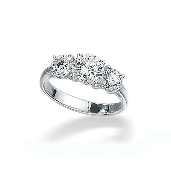 Riviera Silver Cubic Zirconia Trilogy Ring