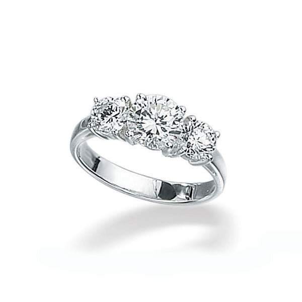 Riviera Silver Cubic Zirconia Trilogy Ring 