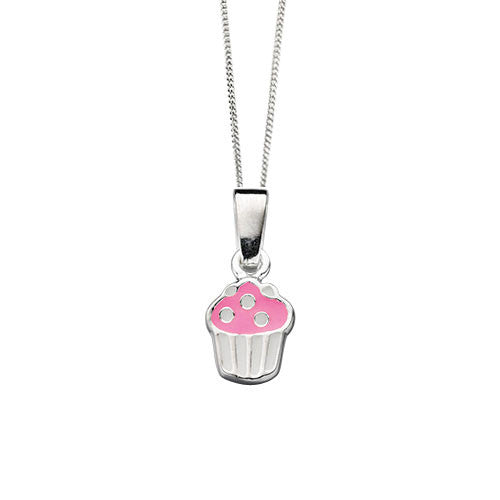 Sterling Silver Cupcake Kids Pendant