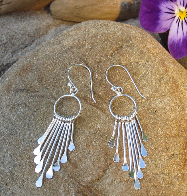 Multi-Stick Silver Earrings