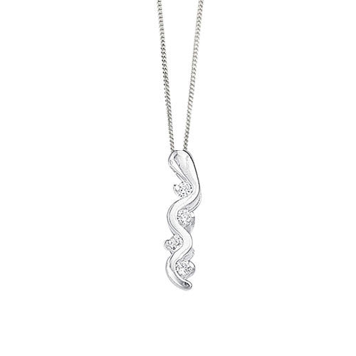 Cubic Zirconia Wiggle Wiggle Silver Pendant