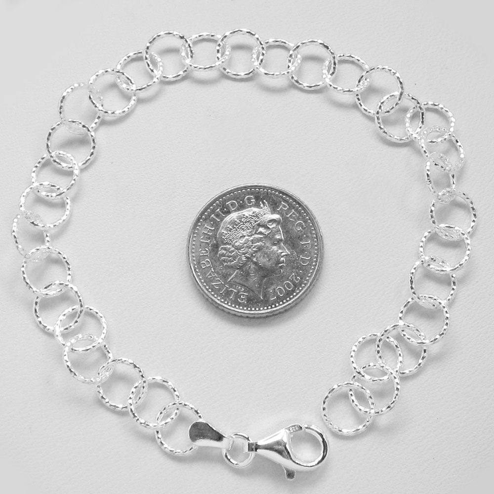 Vienna Diamond Cut Links Sterling Silver Bracelet