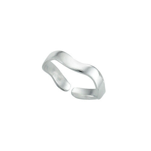 Wavy Band Silver Toe Ring