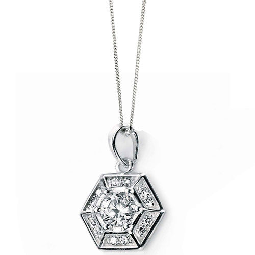 Silver Web Silver Pendant with Cubic Zirconia