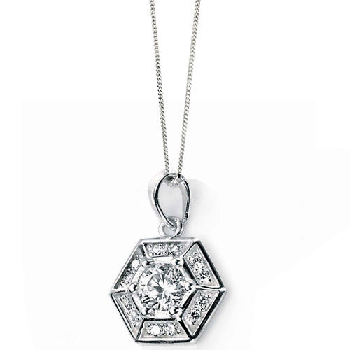 Silver Web Silver Pendant with Cubic Zirconia