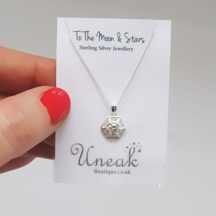 Silver Web Silver Pendant with Cubic Zirconia