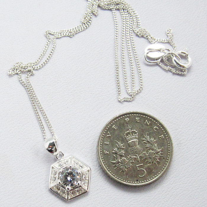 Silver Web Silver Pendant with Cubic Zirconia