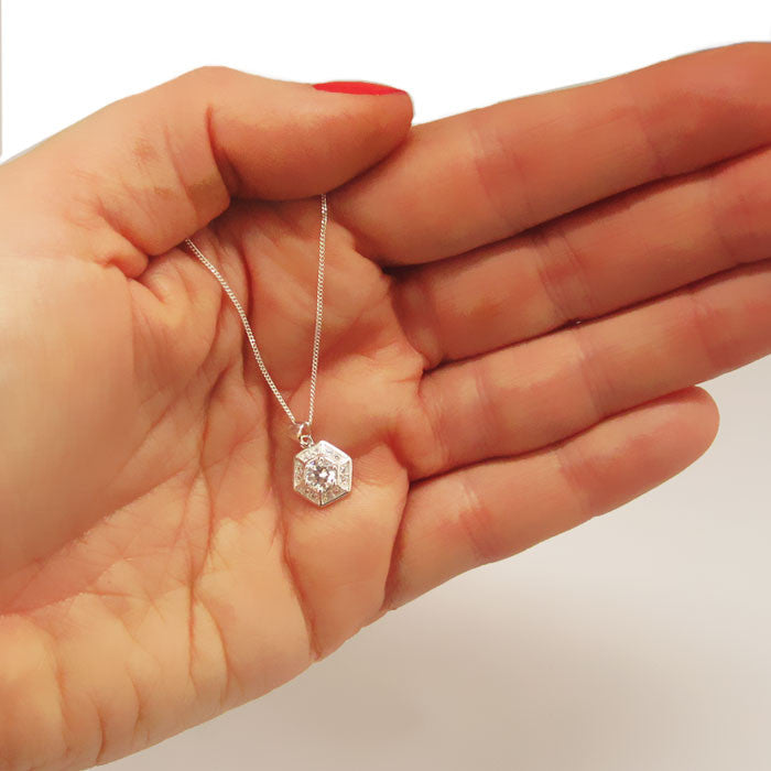Silver Web Silver Pendant with Cubic Zirconia