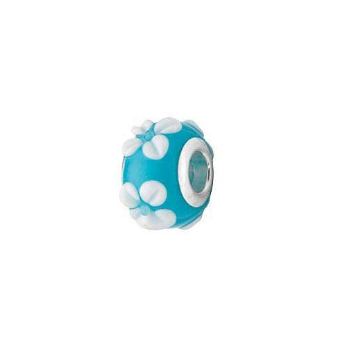 Blue and White Raised Flower Charm