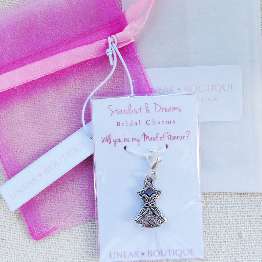 Will You be my Maid of Honour Dress Clip Charm