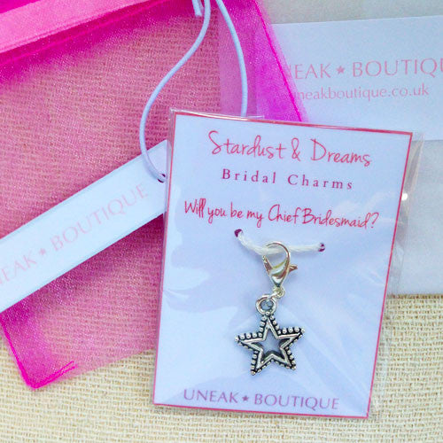 Will You be my Chief Bridesmaid Star Clip Charm