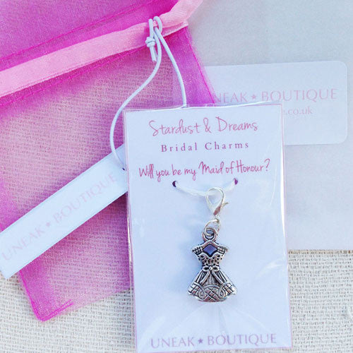 Will You be my Maid of Honour Dress Clip Charm