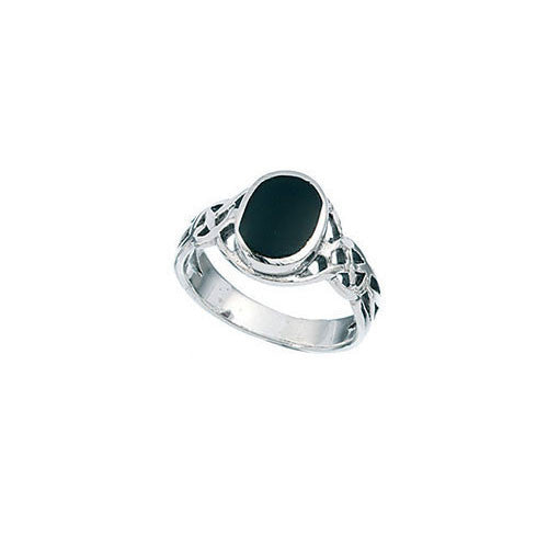 Celtic Oval Black Onyx Boys Ring