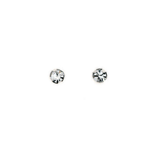 Clear Crystal Sterling Silver Stud Earrings
