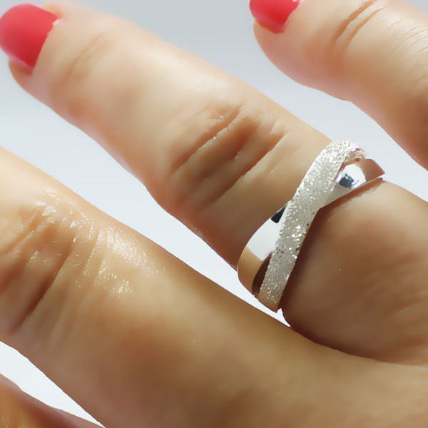 Diamond Cut Infinity Kiss Ring