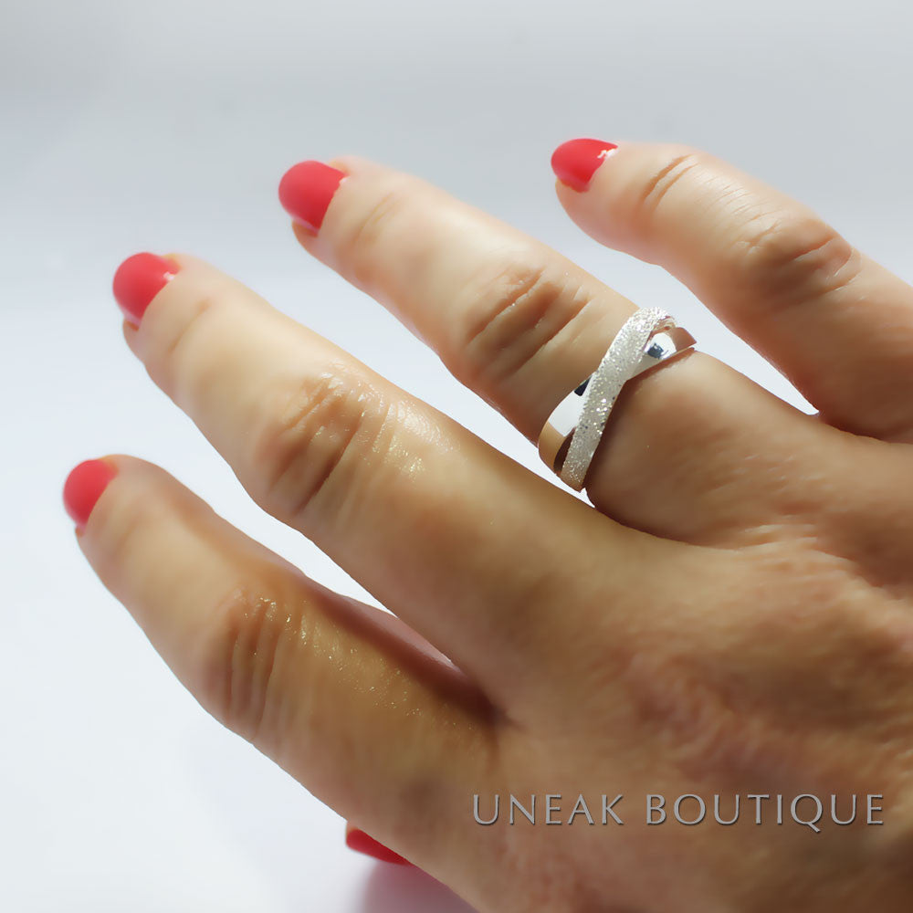 Diamond Cut Infinity Kiss Ring