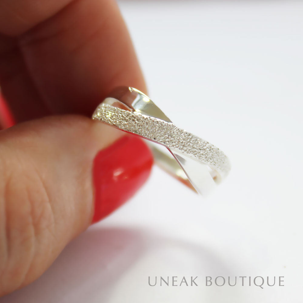 Diamond Cut Infinity Kiss Ring