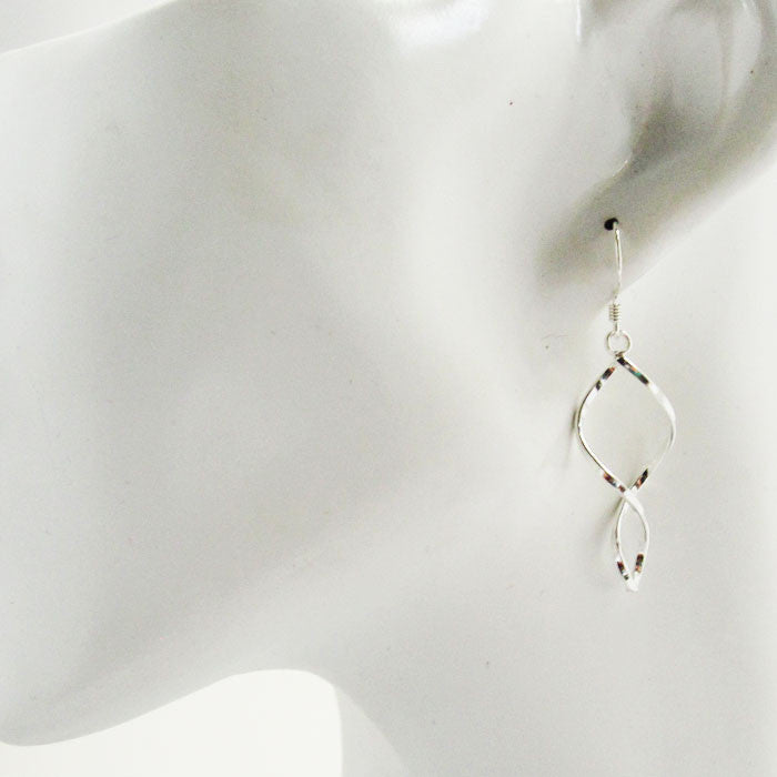 Open Twist Silver Earrings